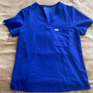 FIGS Royal Blue Catarina One-Pocket Scrub Top